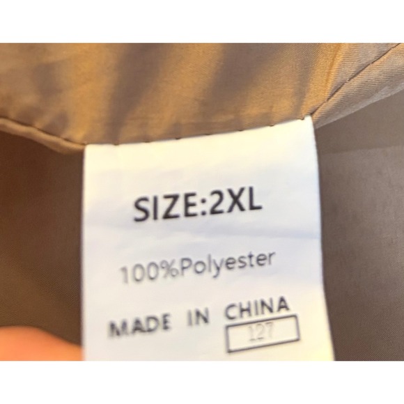 NEW Checkerboard Sherpa Fleece 2XL Tan White Jacket Button Snap Collar Pockets - Picture 8 of 8